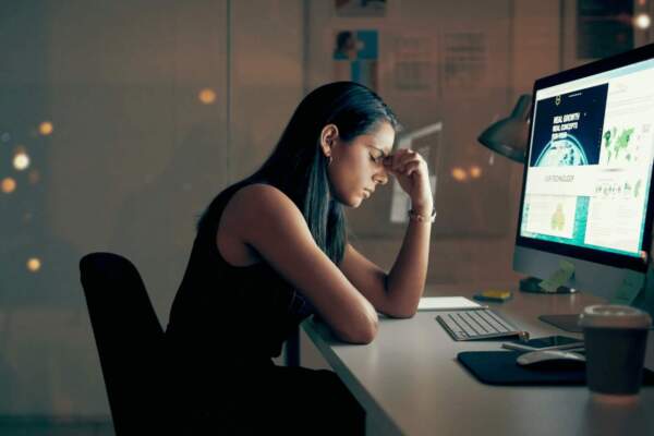 employee suffering from burnout