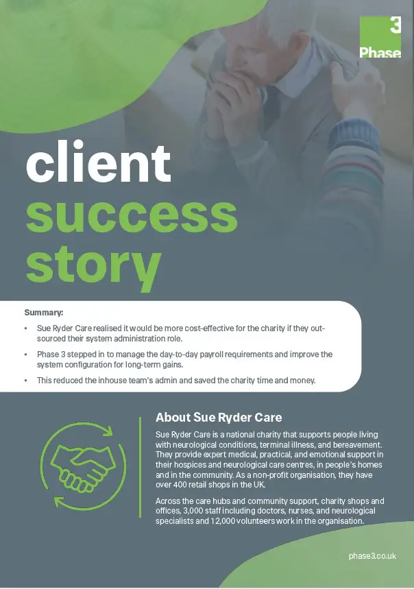 Case Study: Sue Ryder Care Managed Payroll hero image