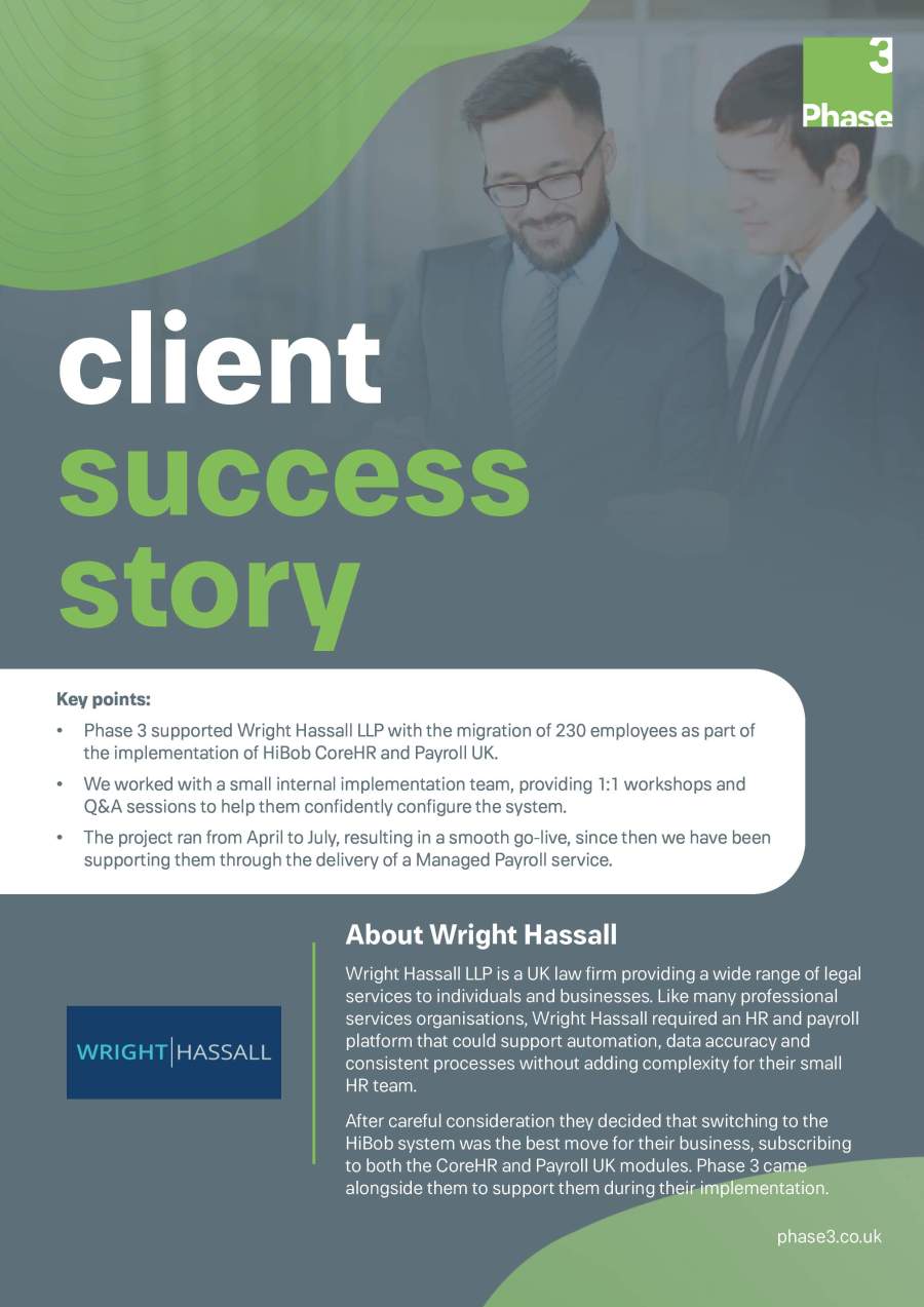Case Study: Wright Hassall HiBob Implementation hero image